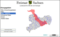 Strona wejciowa Systemu Prognozowania Powodziowego dla landu Saksonii
